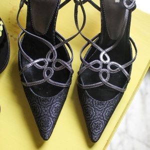 Max Studio Kitten Heel Shoes Heels Sparkly Grey